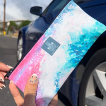 Load image into Gallery viewer, Double-Sided Wave + Hibiscus Sunglasses Pouch