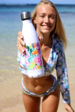 Load image into Gallery viewer, Double Wall Insulated Water Bottle - "Tropical Floral Print"
