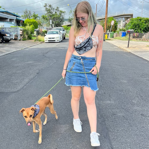 Black Hibiscus Fanny Pack