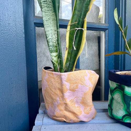 Pink Sand Hibiscus Fabric Organizer/Plant Sack