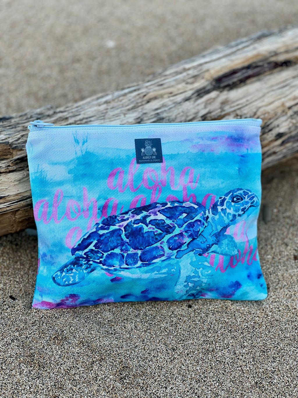 Blue Aloha Honu Turtle (Sm/Medium & Sunglasses Pouch)