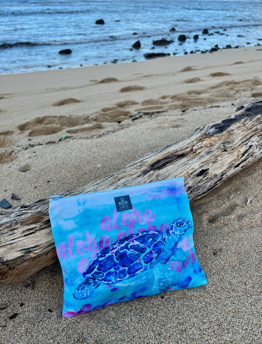 Blue Aloha Honu Turtle (Sm/Medium & Sunglasses Pouch)