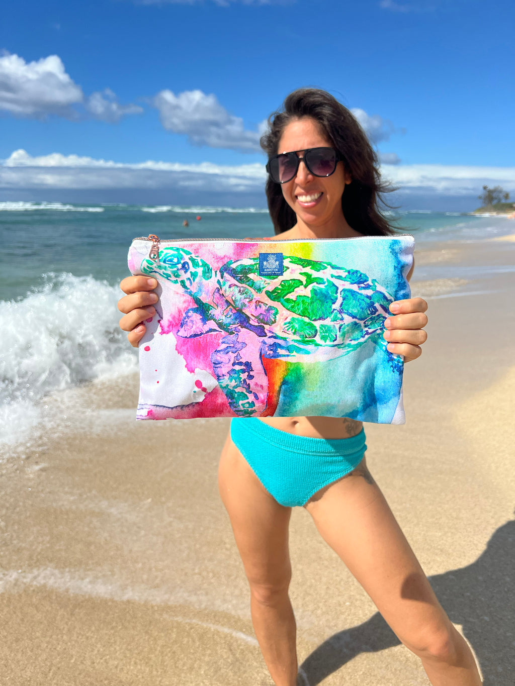 Rainbow Honu Turtle Pouch (Sm/Med/Large Pouch)