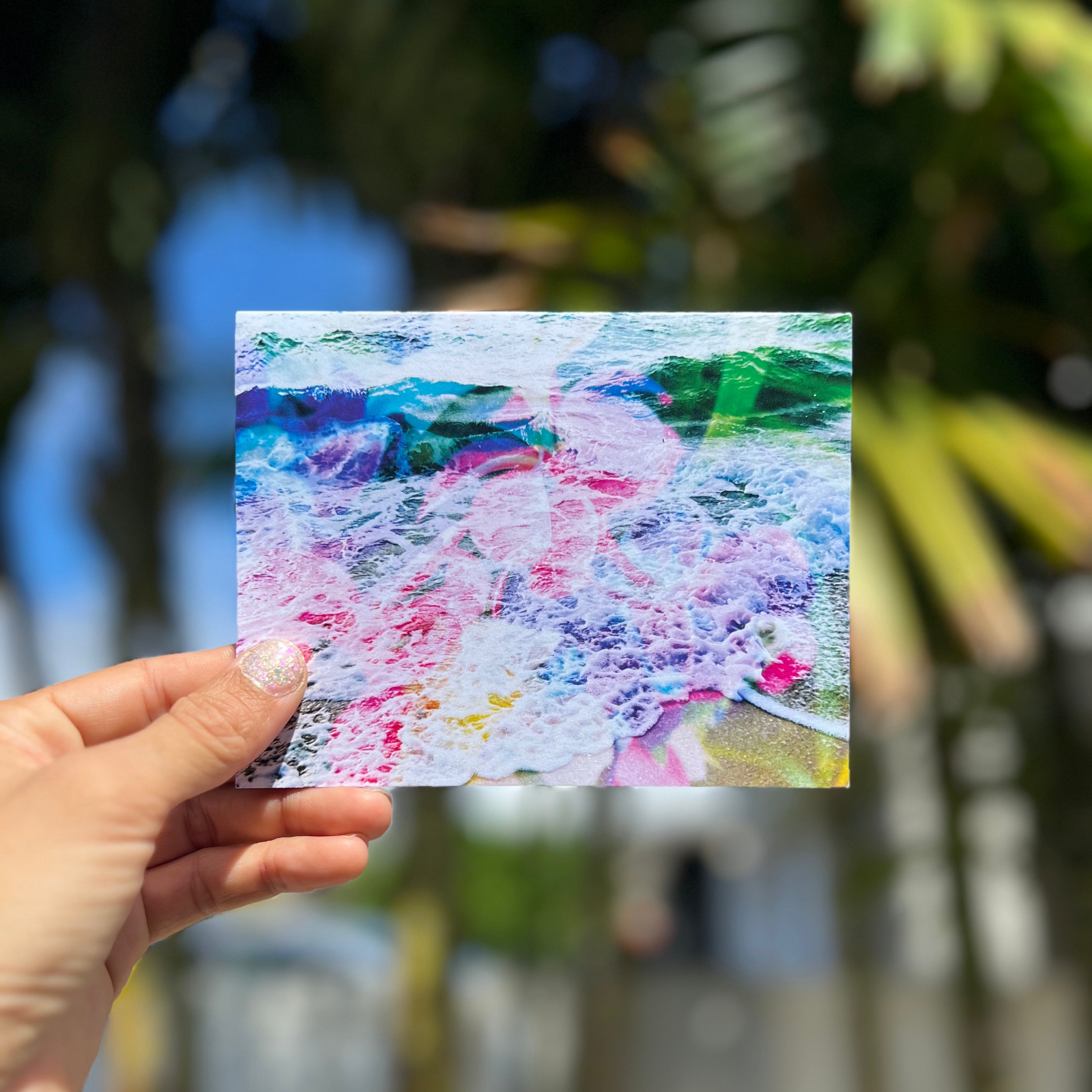 Plumeria Lei Ocean Greeting Card