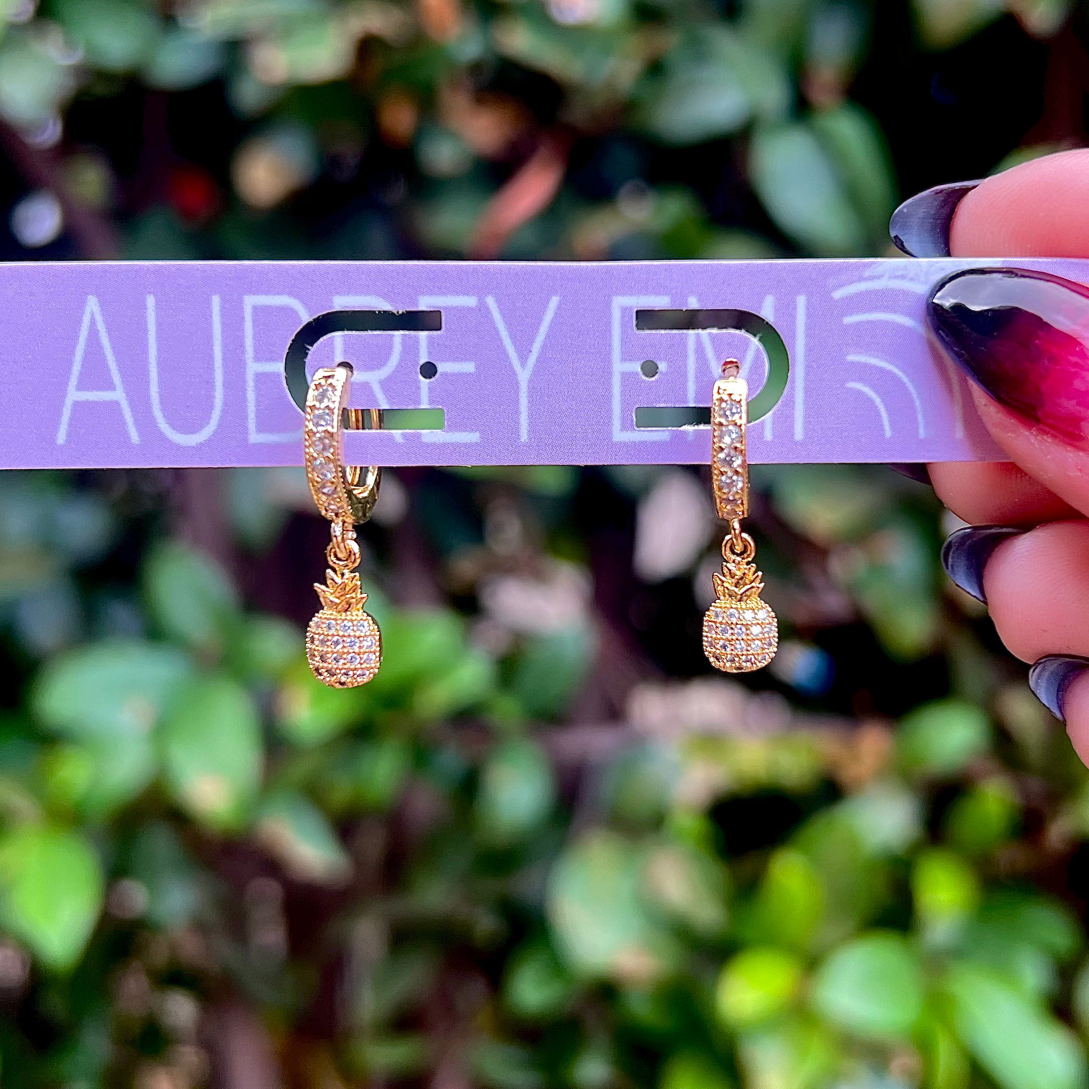 Gold Pineapple Earrings