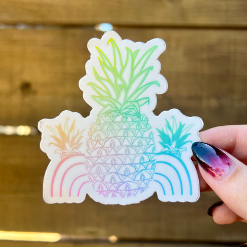 Rainbow Pineapple Logo Sticker