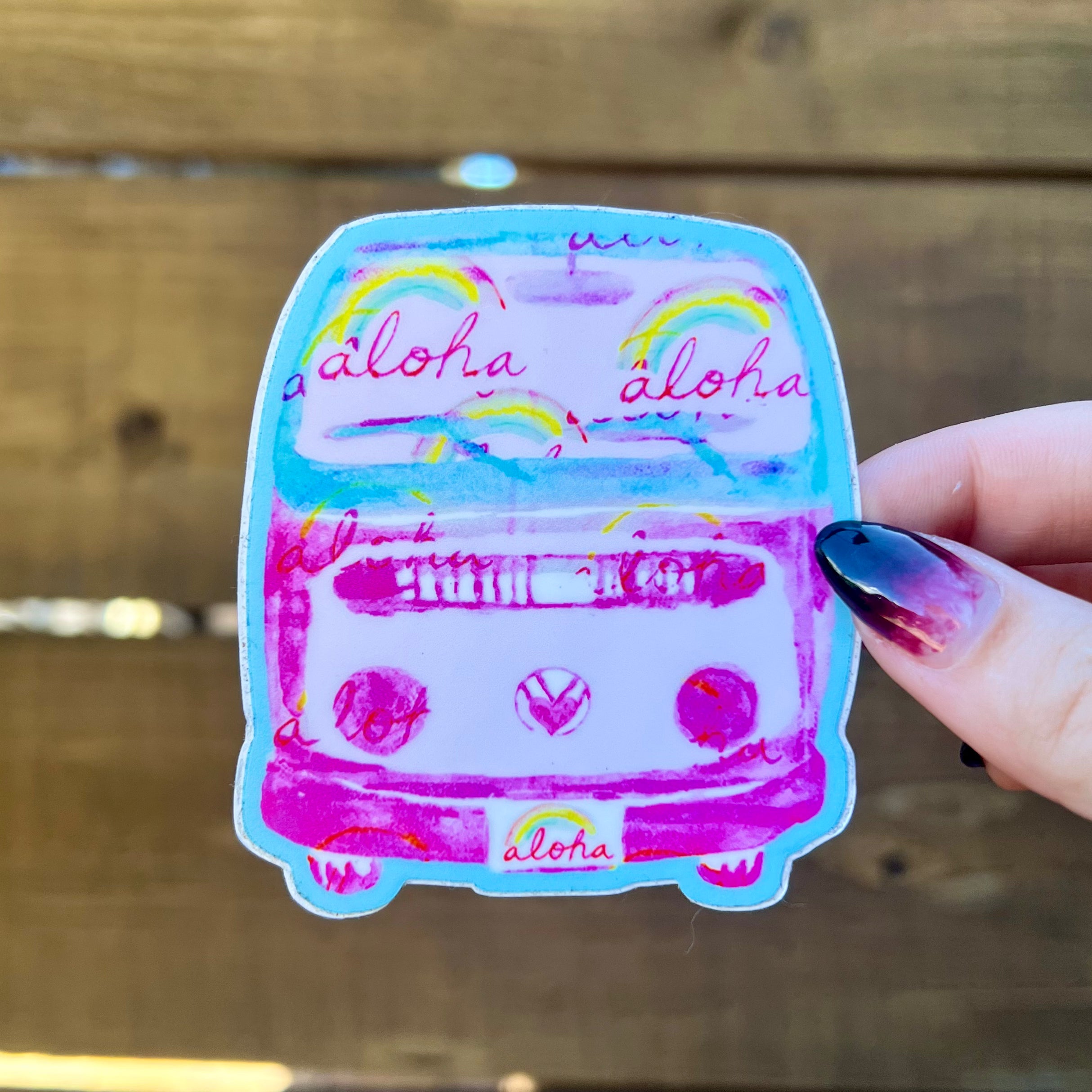 Aloha Camper Van Waterproof Sticker