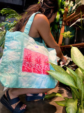 Load image into Gallery viewer, Hand Dyed, &quot;Tres Pineapples&quot; Large Tote Bag