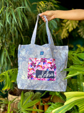 Load image into Gallery viewer, Hand Dyed, &quot;Purple Hibiscus&quot; Large Tote Bag