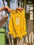 Vintage Pineapple Block Print Baby Onesie