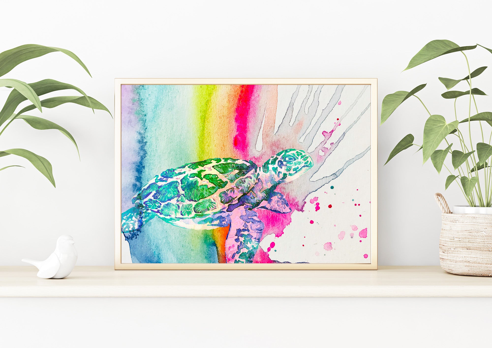 Rainbow Honu Wall Art