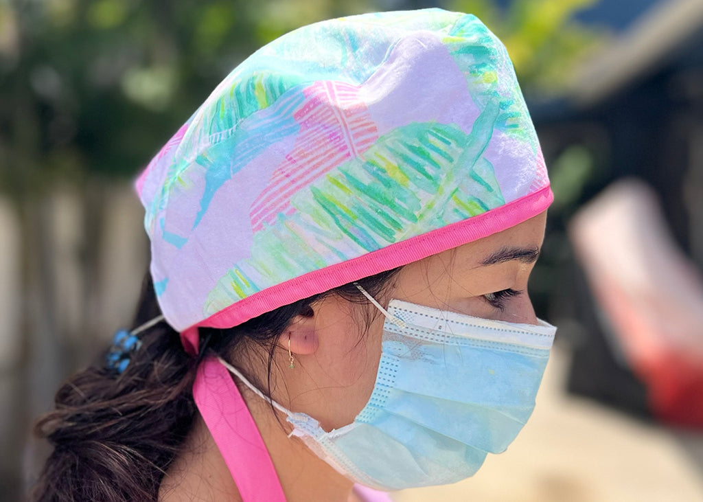 Banana Leaf Scrub Cap Surgical Cap