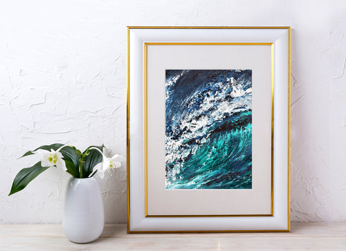 Emerald Palette Knife Wave 1 Wall Art