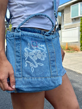 Load image into Gallery viewer, Light Denim Rainbow Crossbody Tote/Purse
