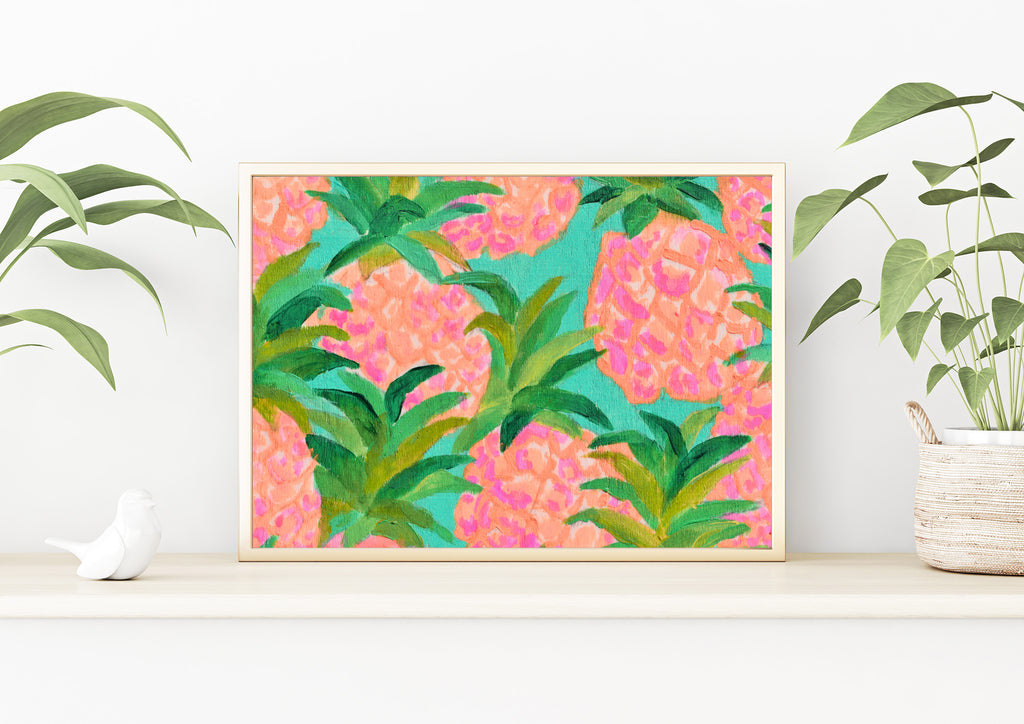 Neon Pineapples Wall Art