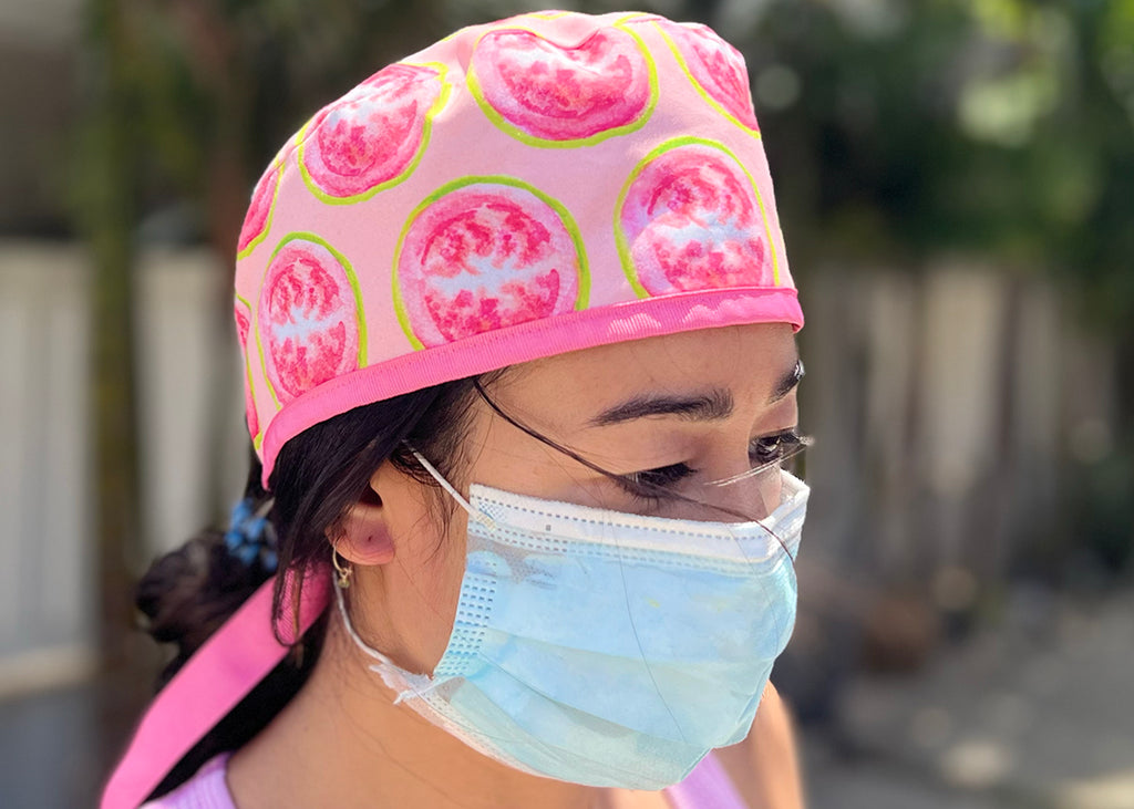 Pink/Blue Guava Scrub Cap Surgical Cap