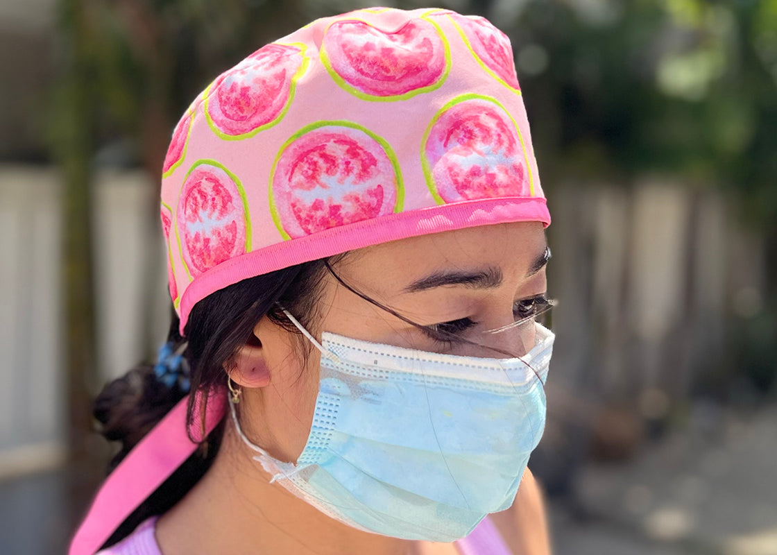 Pink/Blue Guava Scrub Cap Surgical Cap