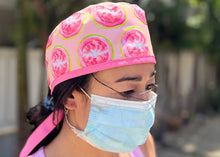 Load image into Gallery viewer, Pink/Blue Guava Scrub Cap Surgical Cap