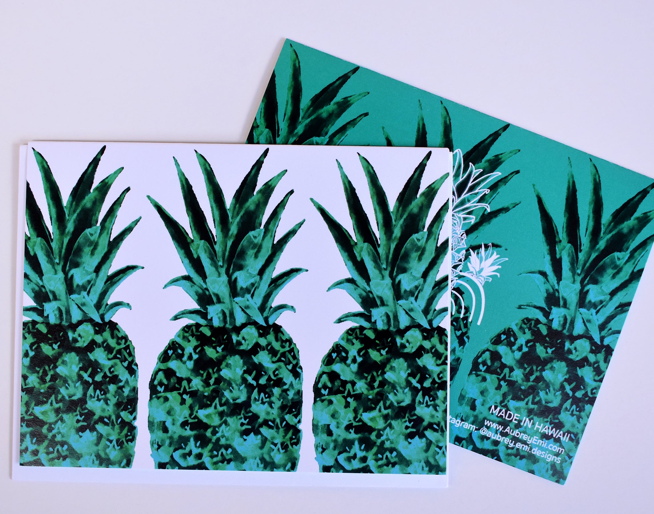 Emerald Pineapple Greeting Card