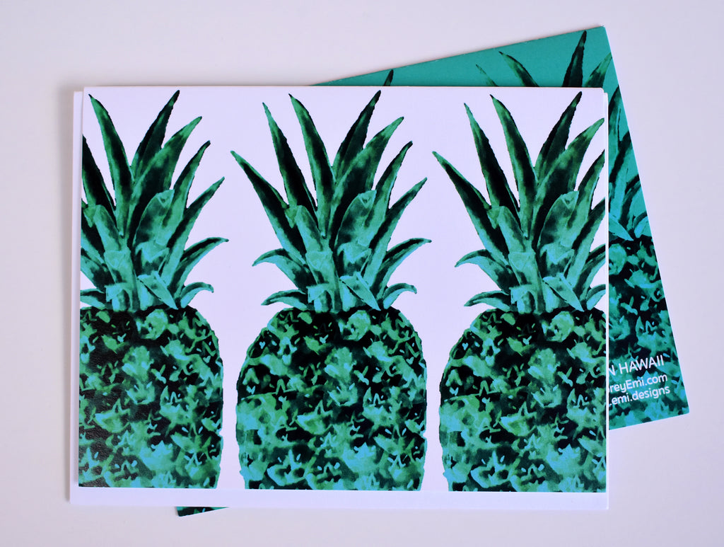 Emerald Pineapple Greeting Card