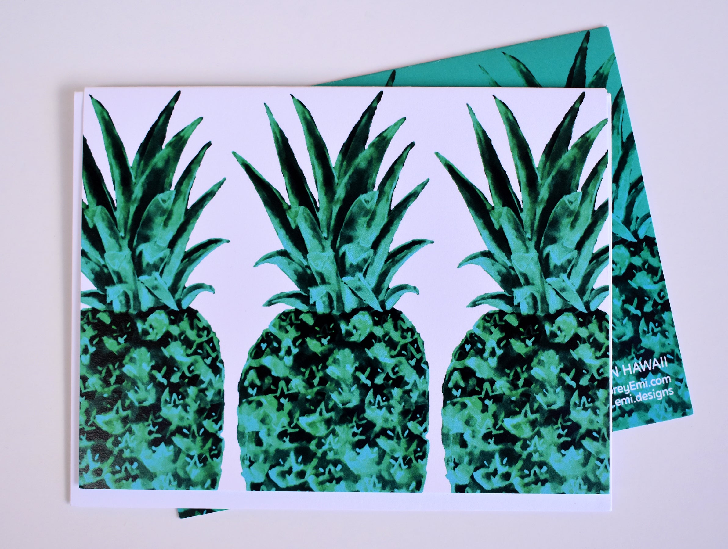 Emerald Pineapple Greeting Card