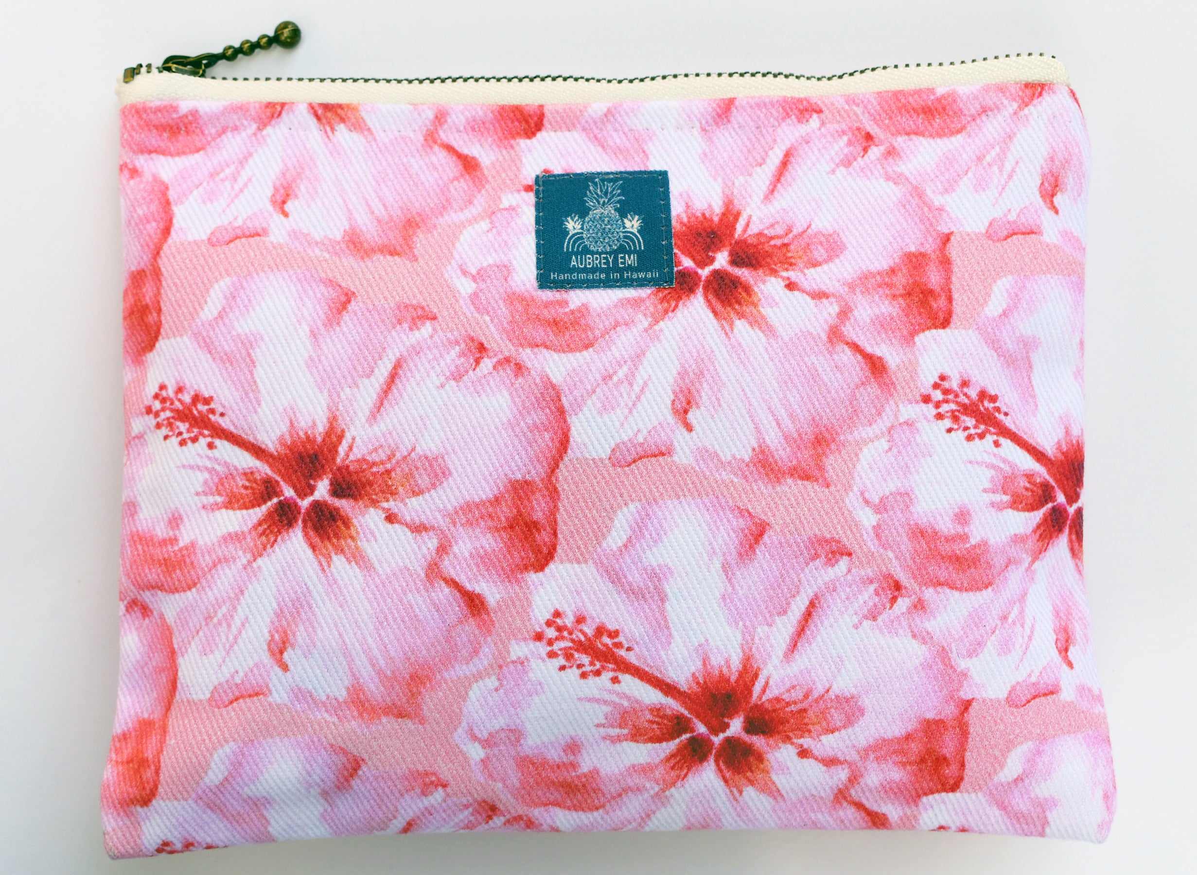 Coral Hibiscus Small Pouch