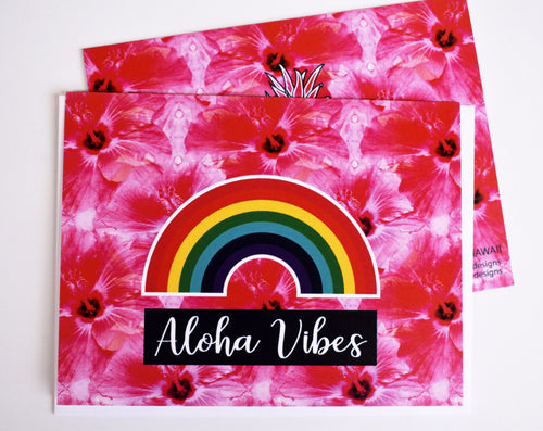 Aloha Vibes + Rainbow Greeting Card