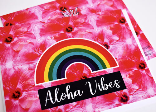 Aloha Vibes + Rainbow Greeting Card
