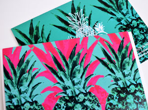 Pink and Green Pineapple Greeting Card