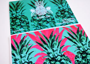 Pink and Green Pineapple Greeting Card