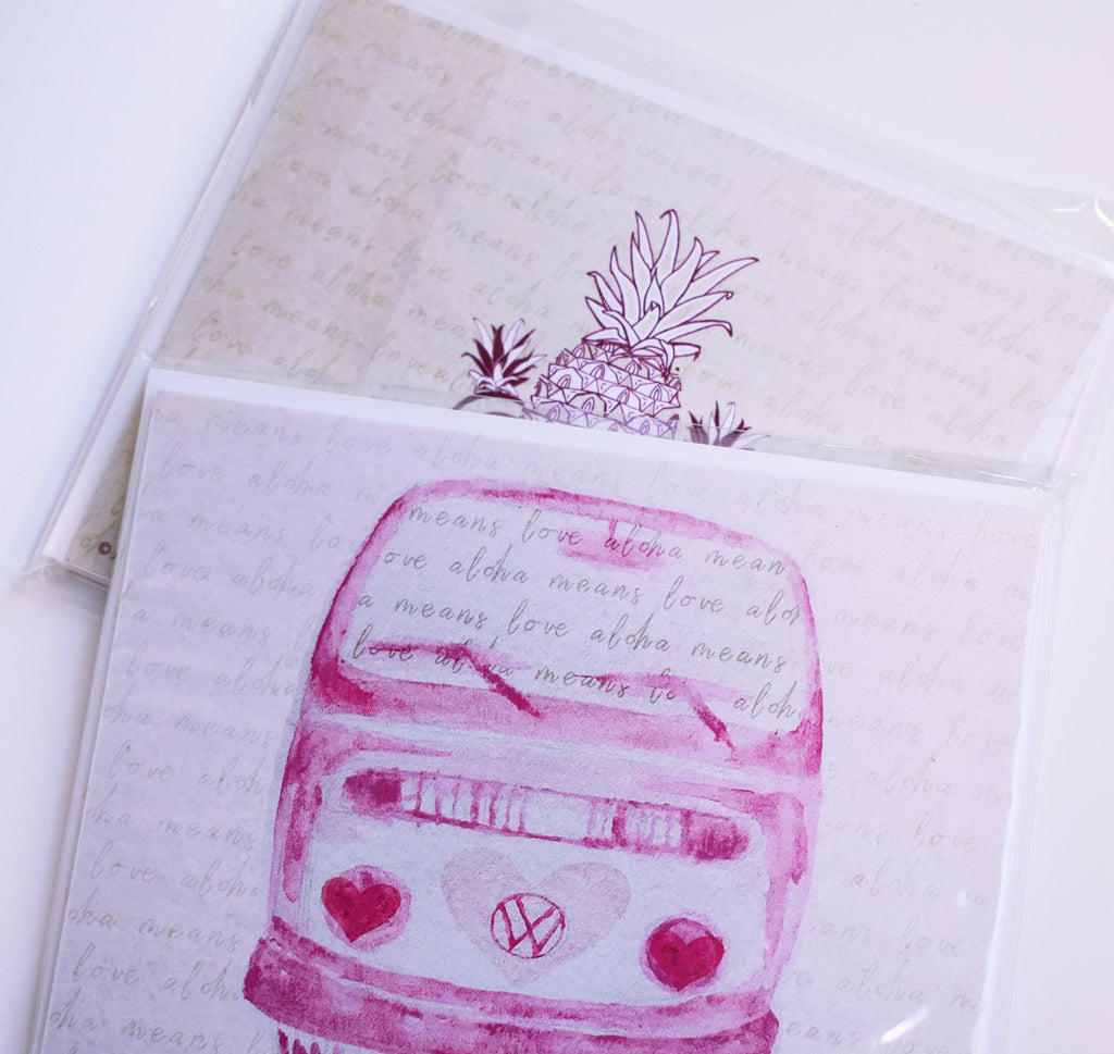 Aloha Means Love Van Greeting Card