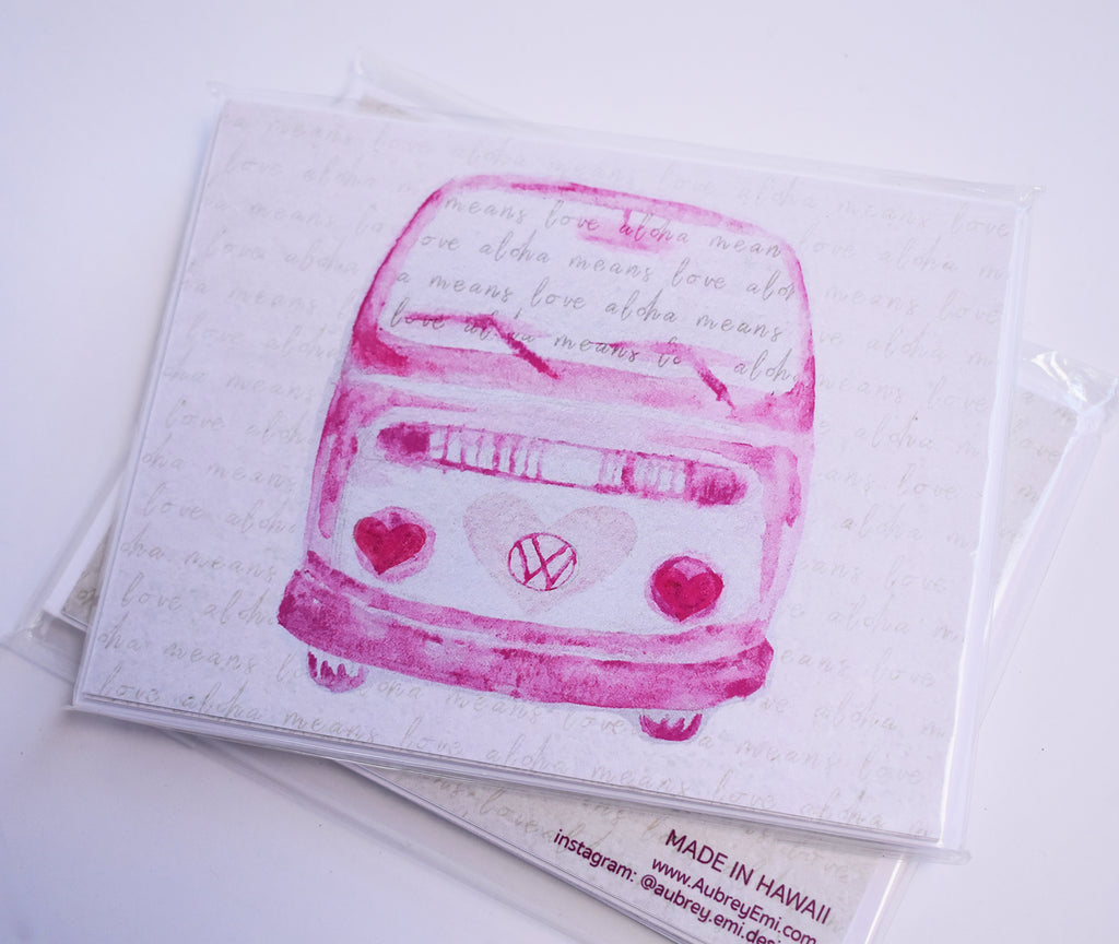 Aloha Means Love Van Greeting Card