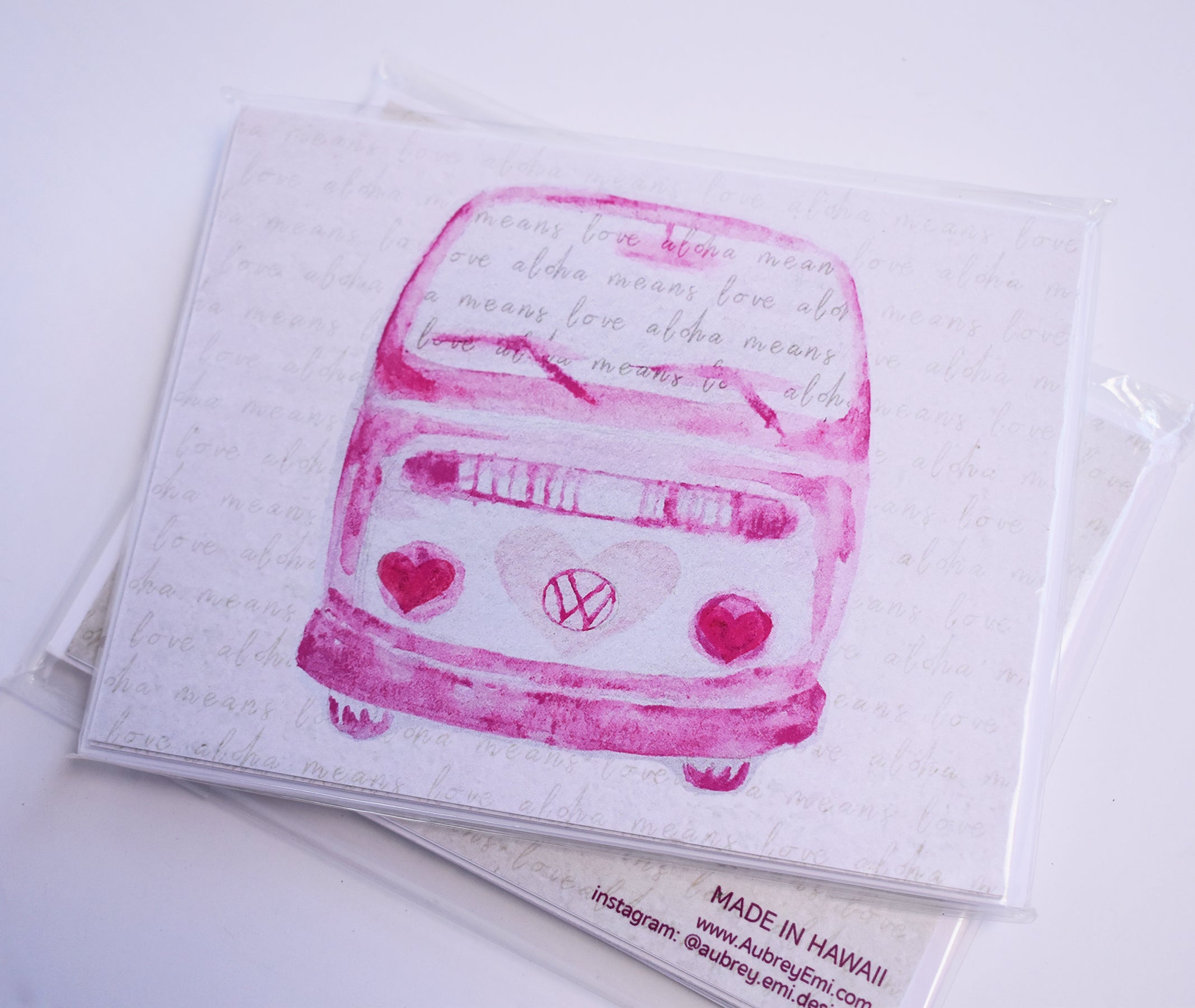 Aloha Means Love Van Greeting Card