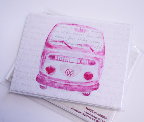 Aloha Means Love Van Greeting Card