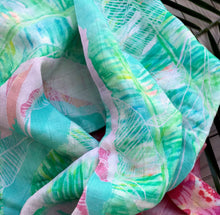 Load image into Gallery viewer, Tropical Banana Leaf Infinity scarf