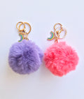 Rainbow Pom Pom Keychain