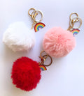Big Rainbow Pom Pom Keychain