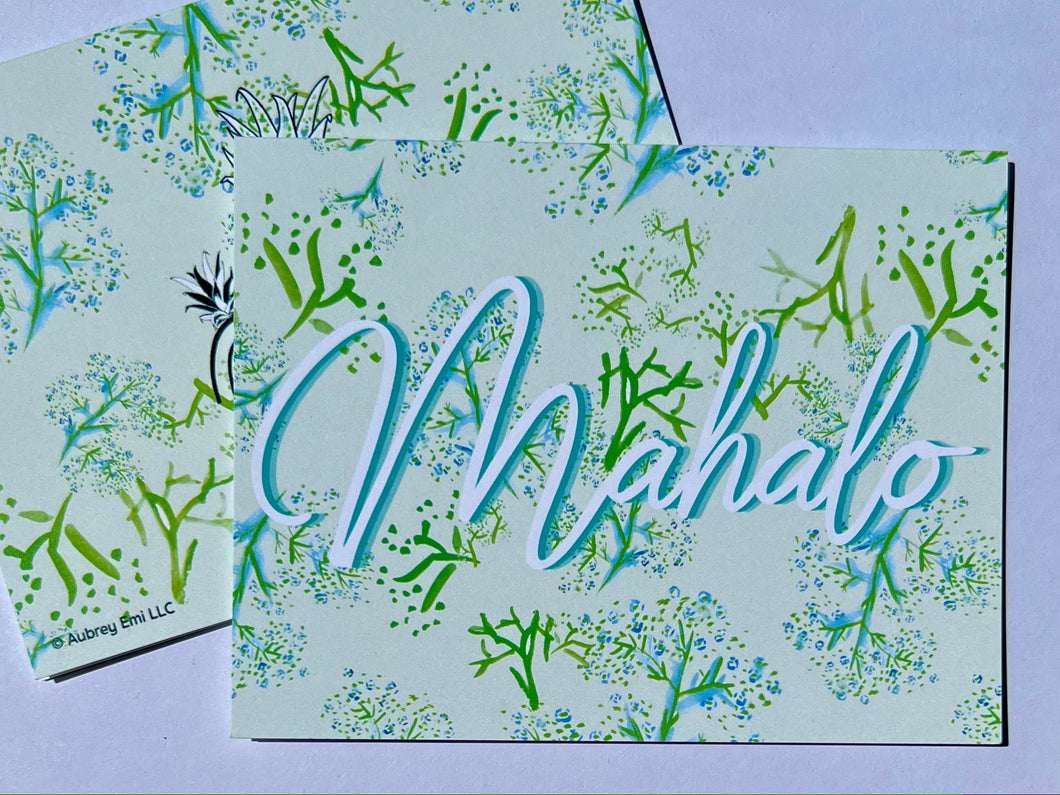 Ocean Coral Mahalo Greeting Card