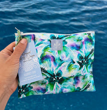 Load image into Gallery viewer, Blue and Green Hibiscus Pouch
