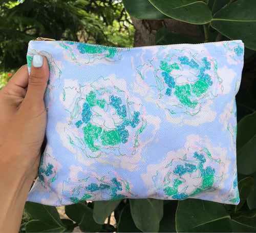 Geo Hibiscus Pouch (Sm/Med)