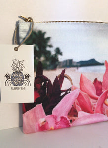 Diamond Head & Orchids Pouch (Med/Lg)