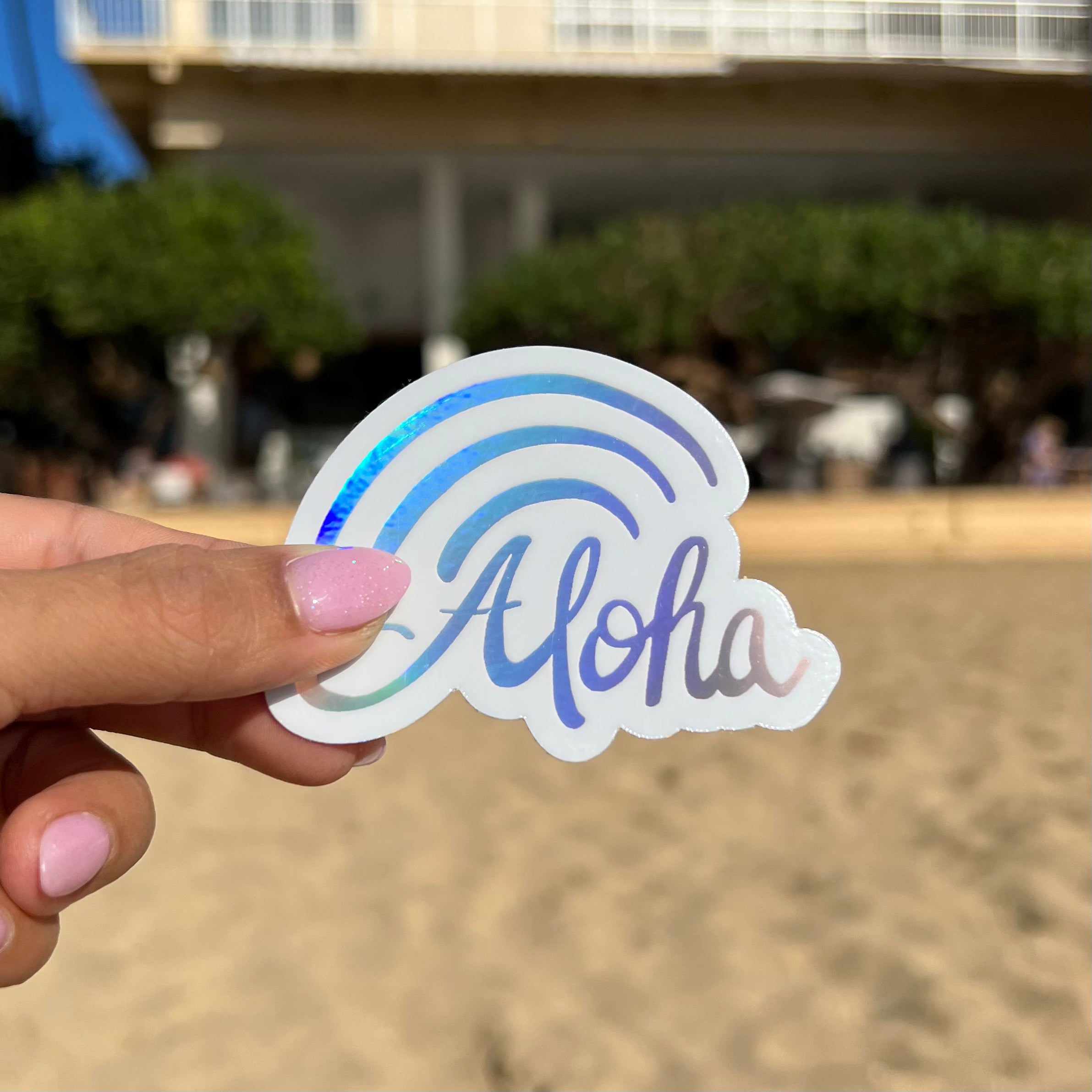 Holographic Aloha Rainbow Sticker